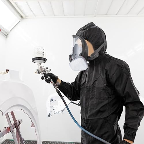 Maschera Respiratore Viso Con Filtro, Riutilizzabile 6800 Respiratore Viso Full Face Maschera Antiappannamento Anti-Nebbia Contro Fumi Organici Gas Respiratore - Honorern