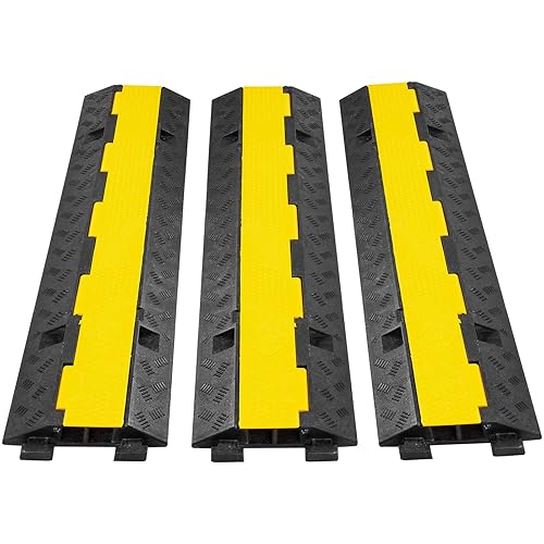 VEVOR Protezione del Cavo in Gomma Canali, Copertura di Protezione del Cavo in Gomma, per Collisione di Ingranaggi Conici 2 Canali di Protezione del Cavo da 2 Tonnellate per Cavi Alari 3Pics - Honorern