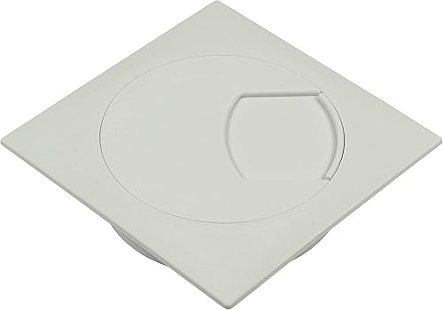 Gedotec Passacavo da scrivania in robusta plastica ABS, 2 pezzi di passacavi quadrati, 60 mm, Plaza, scatola per cavi di colore bianco, rettangolare per la pressione, canalina per cavi da scrivania - Honorern