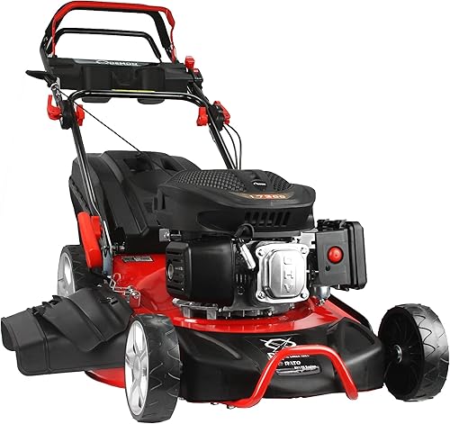 Tosaerba rasaerba a scoppio 173cc Benzina 4.35 CV 3,2KW semovente trazionato area di taglio da 53cm cestino 60 Litri - Honorern