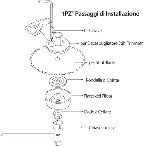 1PZ BF1-KT1 Cambio Lama Dado Fissaggio Kit per Stihl Tosaerba Lama Decespugliatore Macchina per L'Irrigazione Trimmer - Honorern