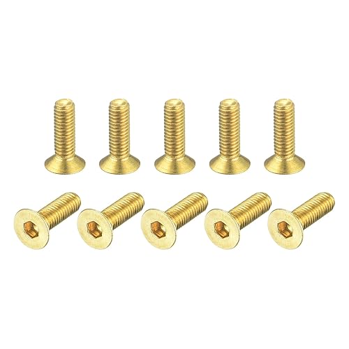 QUARKZMAN Viti a Testa Piatta con Esagono Incassato, M3-0.5 x 10mm, 20pz Bulloni di Fissaggio con Guida Esagonale Interna in Ottone - Honorern