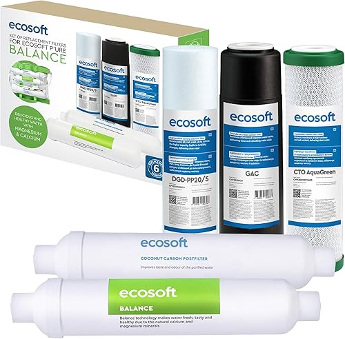 Filtro ad osmosi inversa - Set di ricambi 6 fasi con pompa integrata - Acqua potabile domestica con mineralizzatore di calcio - Installazione sotto lavello - Honorern