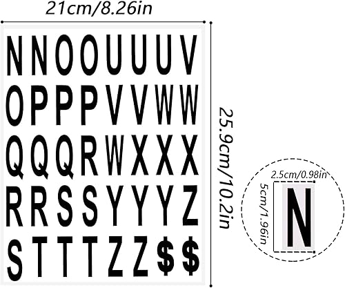 210 pezzi 6 fogli di adesivi per numeri di cassetta postale adesivi impermeabili per cassetta postale, casa, porta, numero indirizzo, interno ed esterno (5 cm) - Honorern