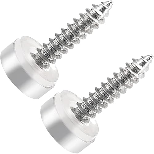 10mm/0.39' Specchio Viti, 12pz Ottone Decorativo Cappuccio Fissaggio Copertura Chiodi, Elettroplaccato, Luminoso Argento - Honorern