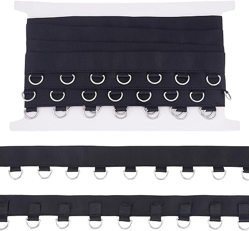 Nastro con occhielli bianchi da 3,6 m con anelli a D, 30 mm, nastro con occhielli, nastro in twill per cucito, indumenti, corsetto, camicia, vestiti, gonne, decorazione - Honorern