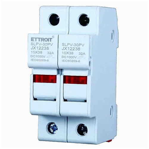 Portafusibile RT18-32, per fusibili ⌀10x38mm, 1000V 32A, 2 moduli, montaggio su guida DIN - Ettroit JX12238 - Honorern