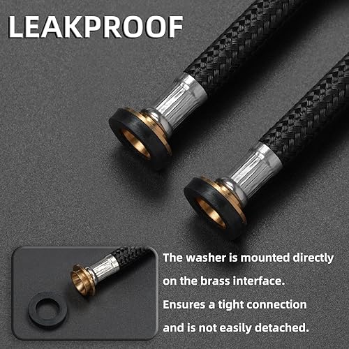 Tubo Doccia 2,5 metri, Flessibile Doccia in Acciaio Inox, Antitorsione, Connettori Universali G1/2', Interfaccia In Ottone, Cromato, Z1OK - Honorern