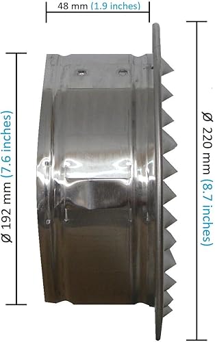 Griglia di Ventilazione Circolare in Alluminio Antiruggine con Rete, Coperchio del Condotto per Cucina e Bagno, Griglia di Scarico per Uso Domestico e Industriale.(Diametro 8 cm) - Honorern