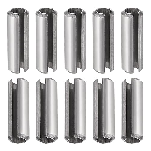M8 x 45mm(DxL) Scanalato Molla Perno - 10pz - Ottimo per Casa Macchina Fissaggio - 304 Inox Acciaio Molla Tassello Tensione Rotolo Perno - Argento - Honorern