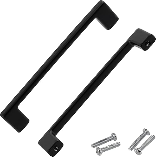 C63897 - Set di 2 maniglie per mobili interasse 96mm - porte armadio cassetto decorazione interno arredamento cucina soggiorno assemblaggio - in metallo - finitura nero opaco - Honorern