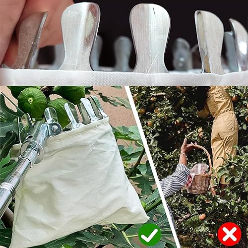 Raccogli Frutta con Sacchetto di Stoffa, Raccogli Frutta con Sacchetto di Cotone, Raccoglifrutta, Raccoglitore di Frutta, Raccolta della Frutta, per Raccogliere Mele, Ciliegie, Pere, Pesche - Honorern