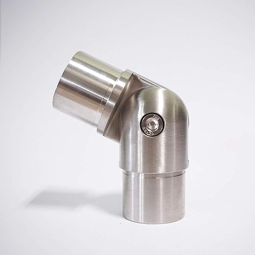 M.P. METALLI - Giunto raccordo per angoli regolabile acciaio inox aisi 304 satinato grana 240 con snodo da 90° a 270° per corrimano - Mis. Per Ø 42,4 x 2 mm - Made in Italy - Honorern