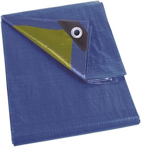 Perel Telone, robusto, 12 occhielli, angoli rinforzati, rettangolare, blu/verde, 110 g/m², 2 x 4 m - Honorern