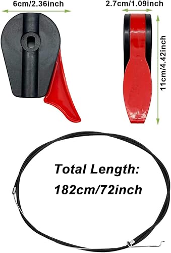 Universale 72” Gruppo Interruttore del Cavo dell'acceleratore per Tosaerba Leva di Controllo Maniglia Interruttore Interruttore Scatola Acceleratore Governatore per trattorini a Spinta - Honorern