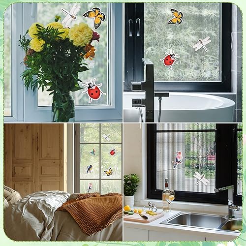 6 Pezzi Adesivo Magnetico Decorativo Magneti per Zanzariera Magneti Flessibili Decorativi Farfalle Magnetiche Doppia Faccia Calamita Colibrì Libellula Magneti Porte a Schermo Screen Door Decals - Honorern
