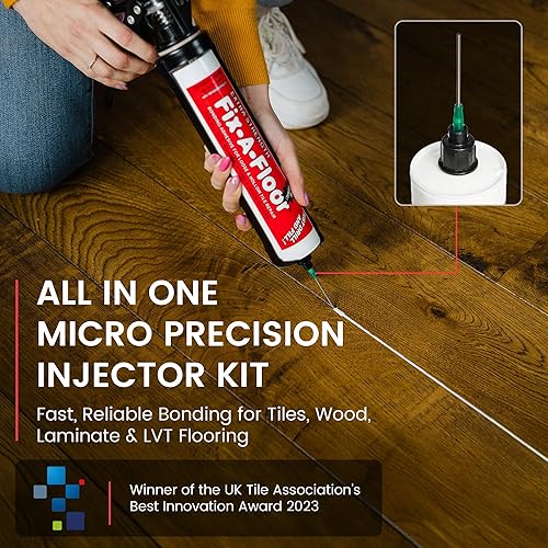 Fix-A-Floor All in One Micro Precision Injector Kit, voor snelle reparatie van losse/holle en krakende tegels, hout, LVT & laminaat. Inclusief 1 x spuitadapterkit & gepatenteerde aanpasbare tips. (3) - Honorern