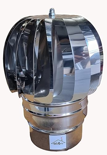 Aspiratore Fumi Girevole Inox Base Tonda Eolico - Testa Camino - 100 - Honorern