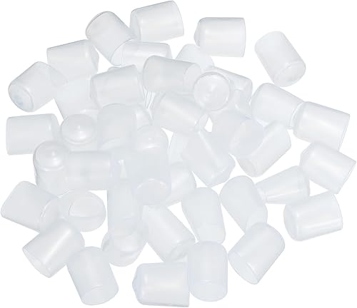50pz Gomma Estremità Tappi 16mm(5/8') ID Vinile PVC Rotondo Tubo Bullone Tappo Copertura Vite Filetto Protettori Trasparente - Honorern