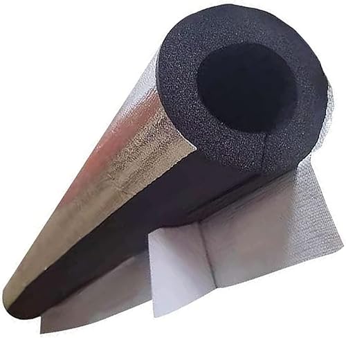 0.95m Coppelle in Lana di Roccia con Alluminio, Tubo Isolante per Tubi, Ignifugo Antigelo, Ispessito Autoadesivo Isolante Utilizzato in Bagno, Tubo di Fabbrica, ID2(Size:ID 34mm/1.34in) - Honorern