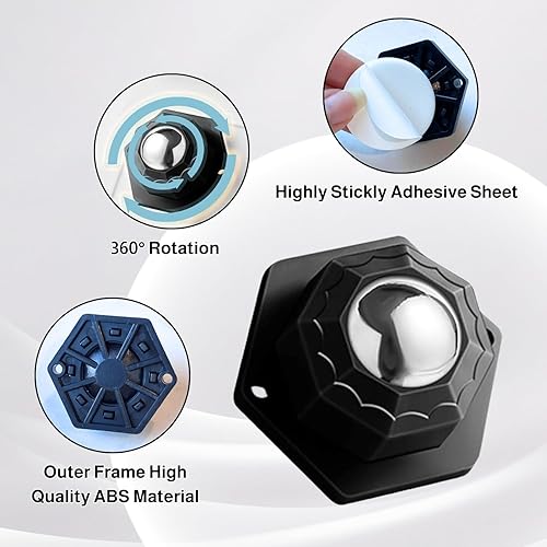 4 rotoli autoadesivi a sfera per mobili, carichi pesanti, 360 gradi, con fori di fissaggio e viti, per macchine da caffè, scatole di immagazzinaggio, trasporto di mobili - Honorern