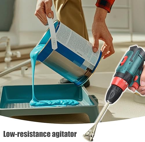 Frusta per miscelare la vernice, in acciaio inox, per pittura e intonaco, per miscelare vernice, resina, resina epossidica e calcestruzzo, tampone di fissaggio - Honorern