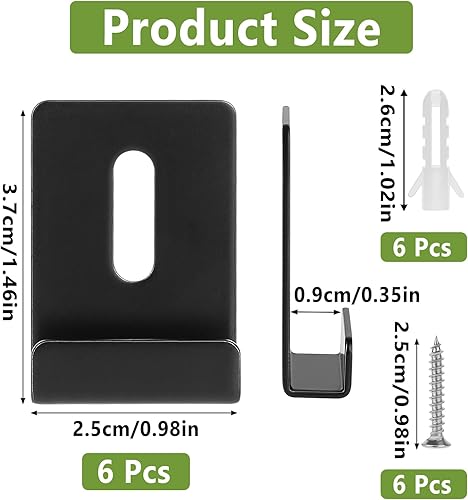 6 staffe per specchi da appendere alla parete, in acciaio inox, a U, staffa di fissaggio per specchio con vite pesante, accessori di montaggio per cornici per foto, cartelloni pubblicitari, display da - Honorern