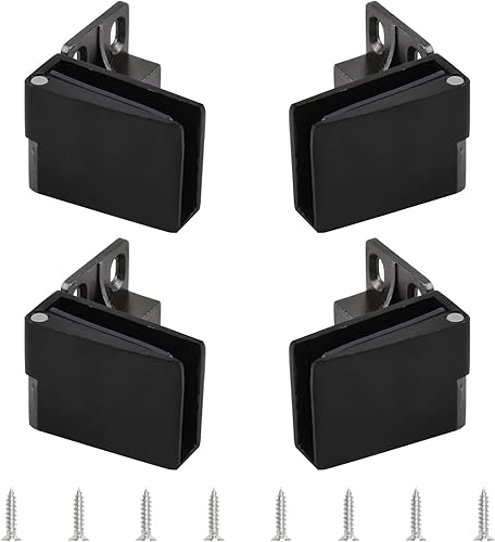 Cerniera per porta in vetro, 2 pezzi, in lega di zinco, senza cornice, cerniera per porta in vetro, montaggio laterale a 90 gradi, cerniera per porta in vetro, con viti, per vetro spesso 3-5 - Honorern