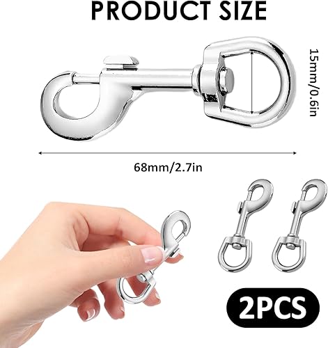 Moschettone girevole per guinzaglio cane, 2 ganci moschettone legante cordino per cane Chato robusto carico pesante moschettone moschettone in lega di zinco solido per collare di animali, alpinismo - Honorern