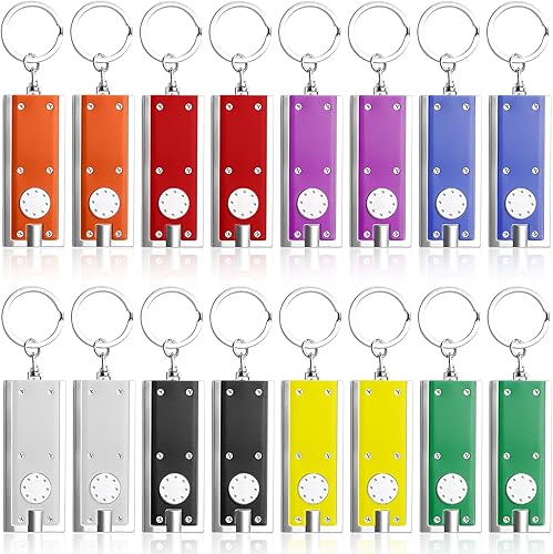 16 pezzi torcia a LED portachiavi per bambini, mini torcia a LED, torcia per bambini, portachiavi a LED, torcia a LED, mini torcia a LED - Honorern