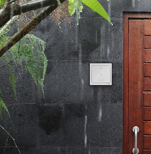 WAYO AC Campanello Senza Fili In Rete Pulsante Senza Batteria Sistema Di Apprendimento 25 Toni 80 m - Honorern