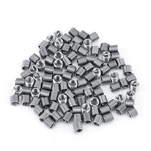 inserti filettati in acciaio inox SS304, 100 pezzi, M4, filettatura elicoidale (M4 x 0,7 x 2 D) - Honorern