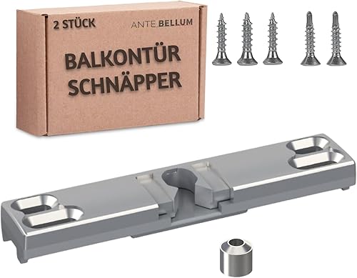 Chiusura invisibile per porta del balcone, con molla di sicurezza e viti, set da 2 - Honorern