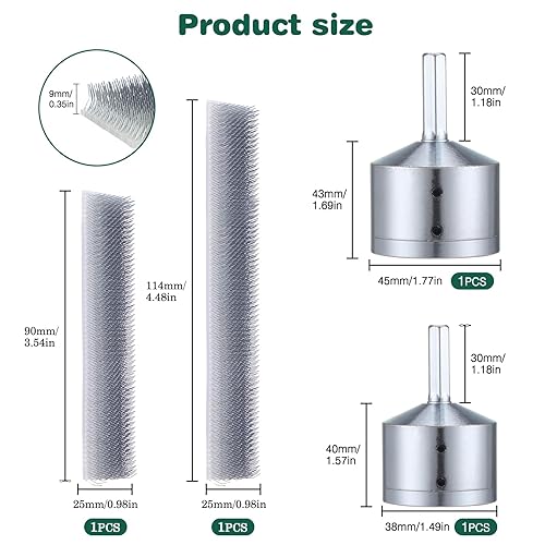 Faankiton 2 Pezzi Pulitore per Tubi in Rame, Spazzola per la Pulizia dei Tubi in Rame, Pulitori Elettrici per Tubi in Metallo, Spazzola per Tubi in Rame, Pulizia per Tubi in Rame (15+22mm) - Honorern
