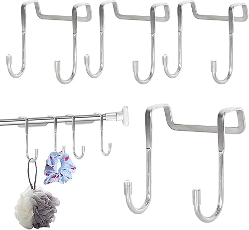 Tibapla 4 Pezzi Ganci per Asciugamani, Appendi Accappatoio Acciaio Inox, Gancio Doccia, Appendiabiti Individuali per Porte, Bagno e Cucina - Honorern