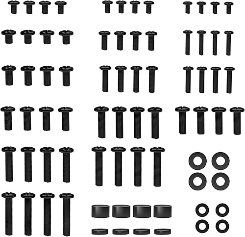 Kit Hardware di Montaggio Universale Compatibile con Televisori fino a 80 Pollici, include viti M4, M5, M6 e M8, Rondelle e Distanziatori, Funziona con Staffa da Parete TV, Supporto Monitor - Honorern