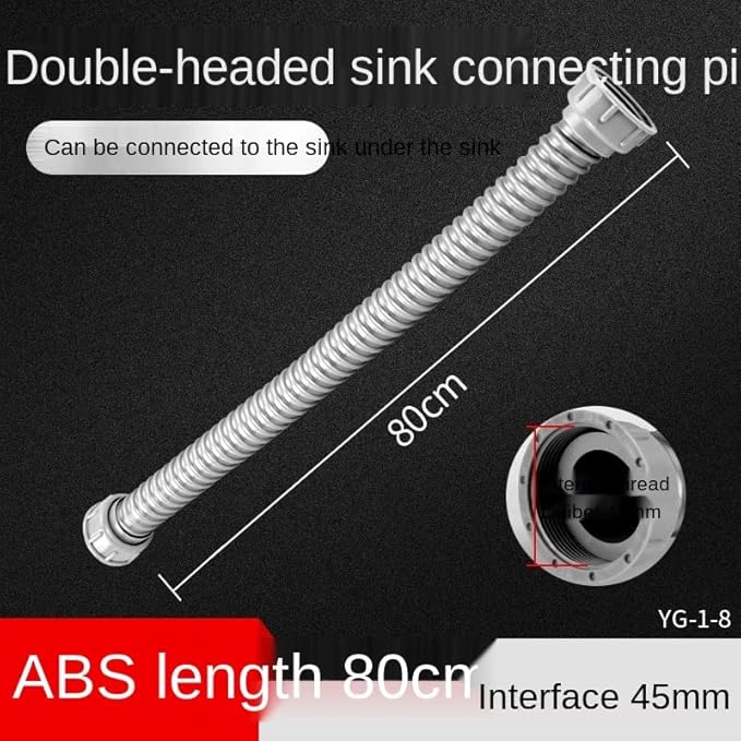 Aurorad Cucina lavello a Doppia Testa sotto Il lavandino del Piatto a Tubo dell'Acqua Dolcola for Scarico a Doppia Vite Collegamento del Tubo Flessibile for Estensione (Size : 48-40CM) - Honorern