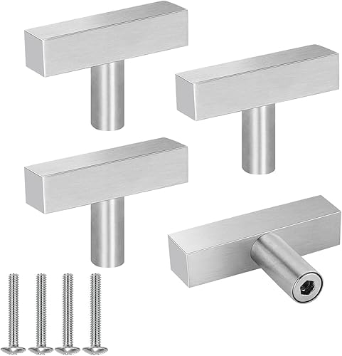 Maniglie per Mobili da Cucina, Pomelli per Mobili Moderni in Acciaio Inossidabile Nero Maniglie Armadio Cassetti Con viti, 4 pezzi - Honorern