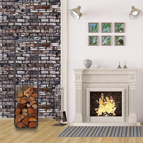 Relaxdays Scaffale, Porta-Legna per Camino, Stufa, Interni ed Esterni, Antracite, HxL 150 x 40 cm - Honorern