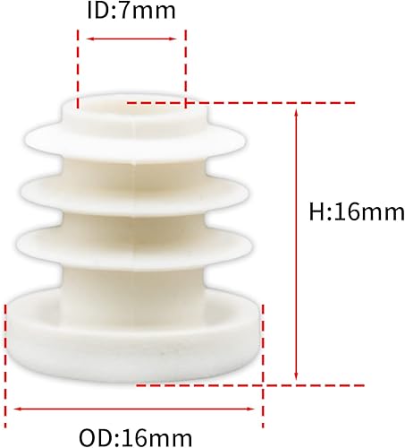 Flyshop Tappi rotondi in plastica bianca da 16 mm, per sedie e sedie, confezione da 8 - Honorern