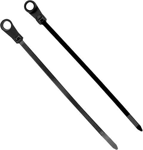 100 fascette stringicavo in nylon con foro di montaggio, 18,1 kg, 15,2 cm, colore nero - Honorern