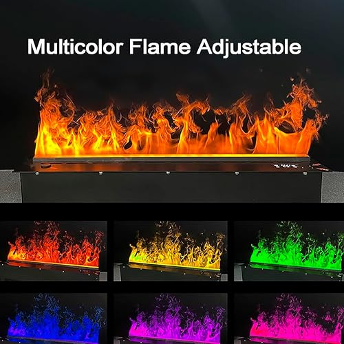 Camino atomizzato, camino elettrico a vapore acqueo 3D con telecomando e timer, APP intelligente, umidificatore per camino da incasso con più colori, riempimento automatico dell'acqua,100cm/39.3in - Honorern