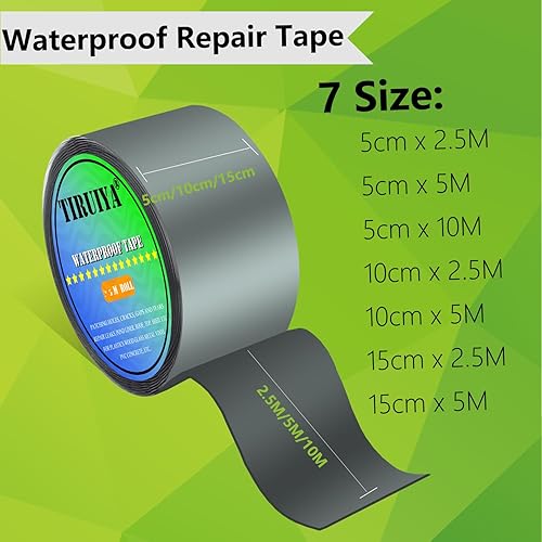 Nastro per Riparazioni di Tetti - Nastro Bituminoso, Nastro Butilico, Nastro Impermeabile Super Resistente, per Riparazioni Tubi Acqua, Tetto, Parasole, Pavimento, Cucina, Grondaie - Honorern