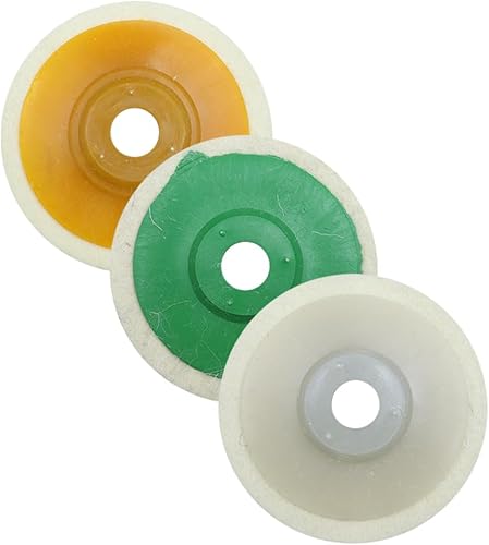 Confezione da 3 Dischi per lucidatura in Lana Extra Spessi da 98 mm per smerigliatrici angolari – Tamponi per lucidatura in Feltro per superfici di Veicoli,pareti e Piastrelle - Honorern