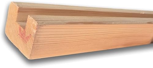 Cornice terminale legno di pino nordico 60x43 mm a U 20x16 mm per tamponamento perline - lunghezza 200 cm - piallato e bordato (200 cm) - Honorern