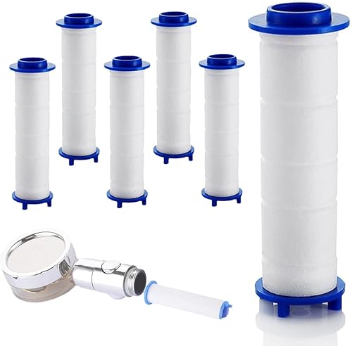 6 Pezzi Filtro in Cotone PP per Soffione Doccia, Rimozione di Residui di Cloro, Cartuccia Sedimenti PP Filtrata, Universale Nucleo Pulito per Soffione a Pioggia (9,5x2 cm) - Honorern