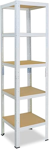 shelfplaza® 200x120x40cm HOME Scaffale metallo per carichi pesanti bianco con 5 ripiani con 175kg capacità di carico/Scaffali in metallo per garage come scaffali per ripostiglio o officina - Honorern