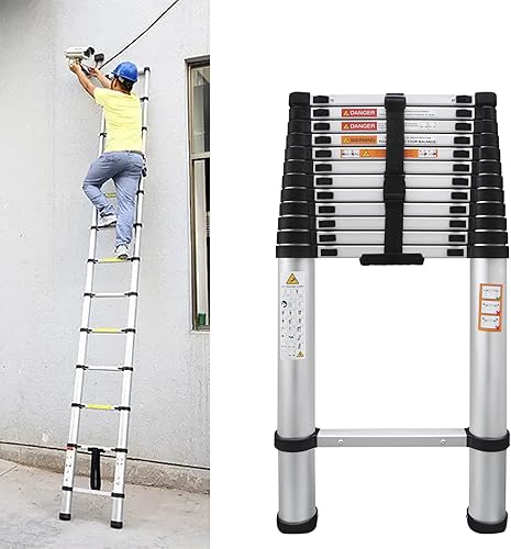 Scala telescopica in alluminio, 2,6 m, portata 150 kg, EN131 - Honorern