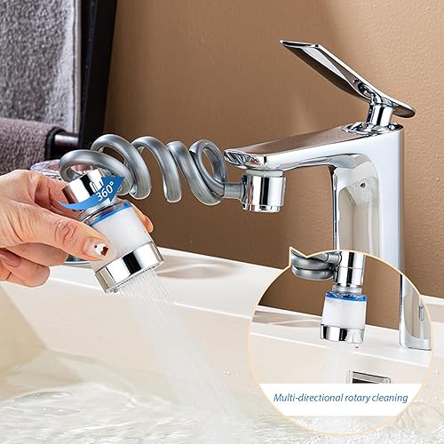 Penbinmall Prolunga per rubinetto, girevole a 360 gradi, con filtro, rubinetto girevole con 3 modalità di spruzzo, adattatore per rubinetti da cucina e bagno - Honorern