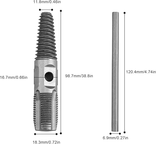 Rotto Estrattore Bullone, JANDH Doppia Testa 1/2' Tubo Vite, Estrattore a Vite con Leva, Nera Estrattore per Bulloni per la Manutenzione dei Tubi e per Staccare i Rubinetti Rotti - Honorern
